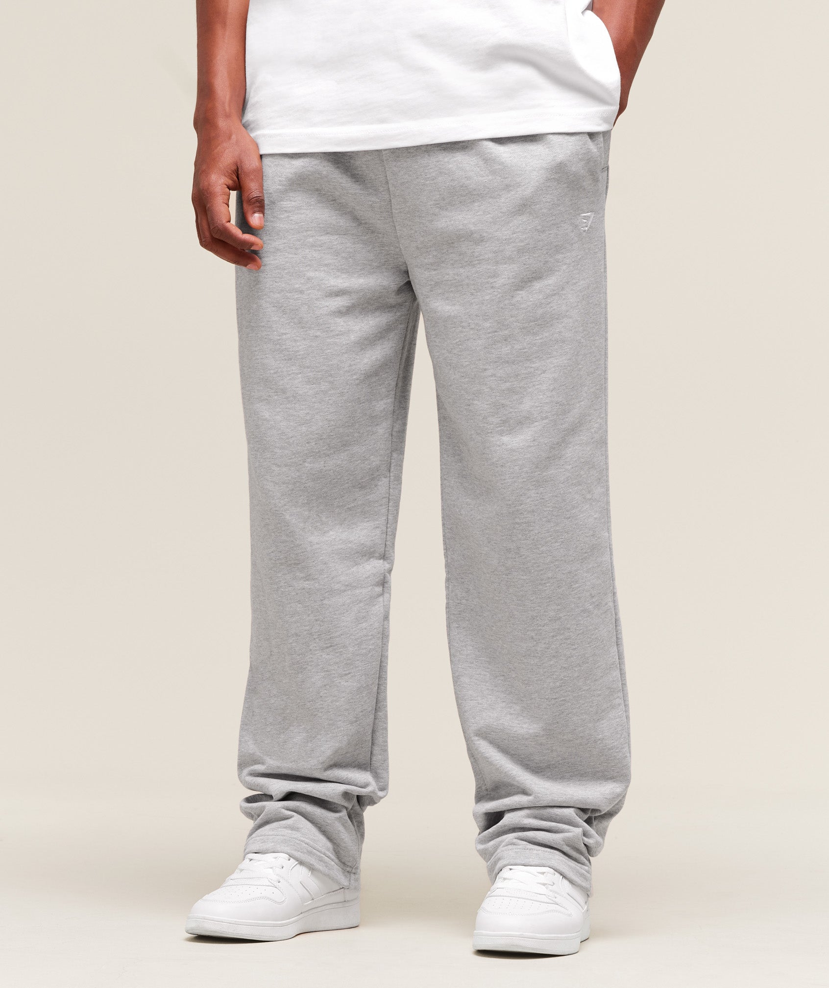 Gymshark Rest Day Essentials Straight Leg Joggers Light Grey Marl