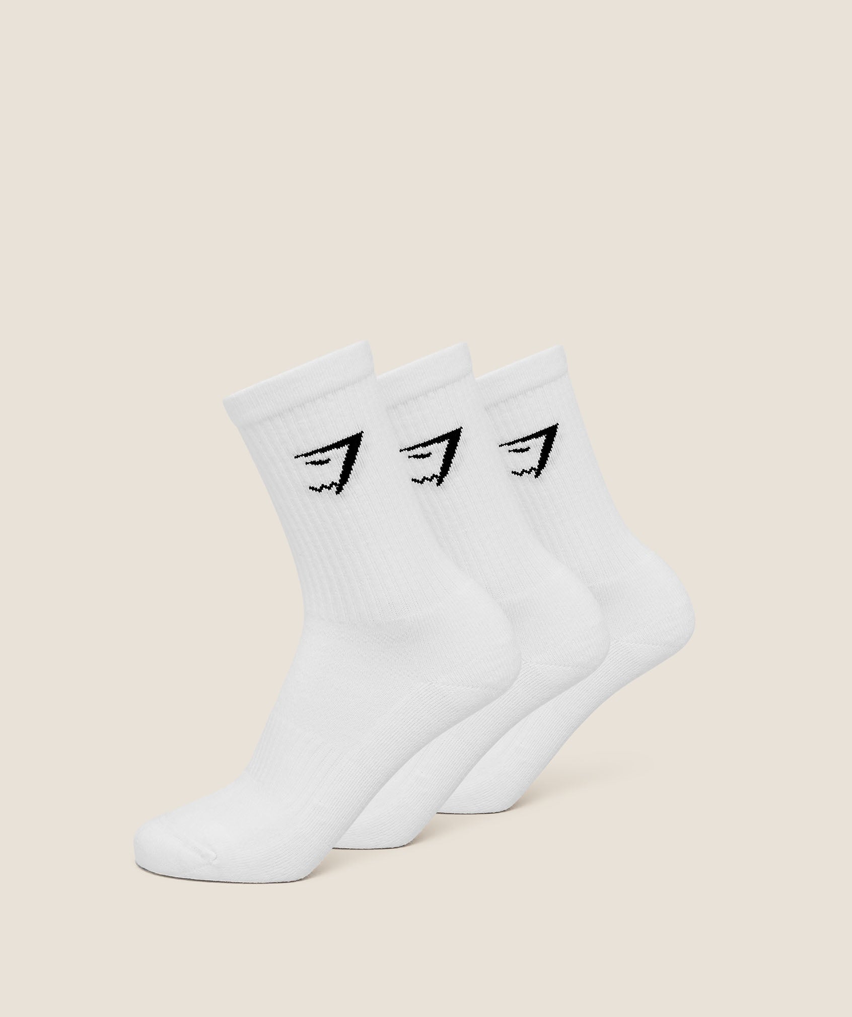 Women's Gymshark Crew Socks 3Pk Gs White