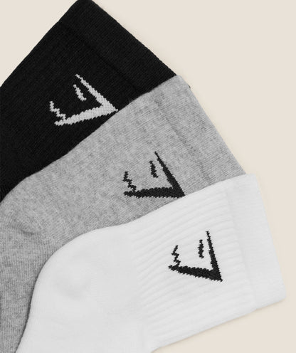 Gymshark Crew Socks 3Pk White