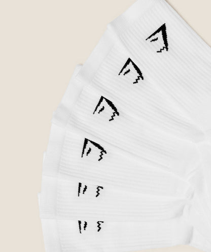 Women's Gymshark Crew Socks 6Pk Gs White