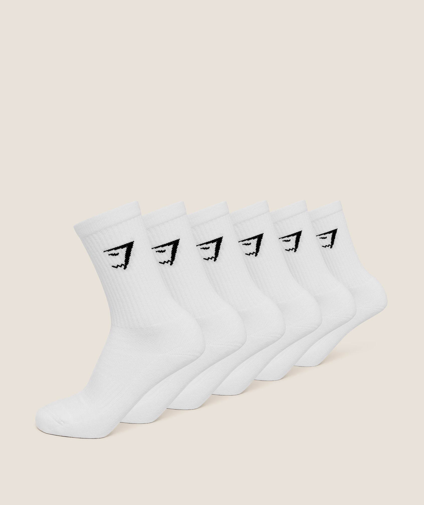 Women's Gymshark Crew Socks 6Pk Gs White