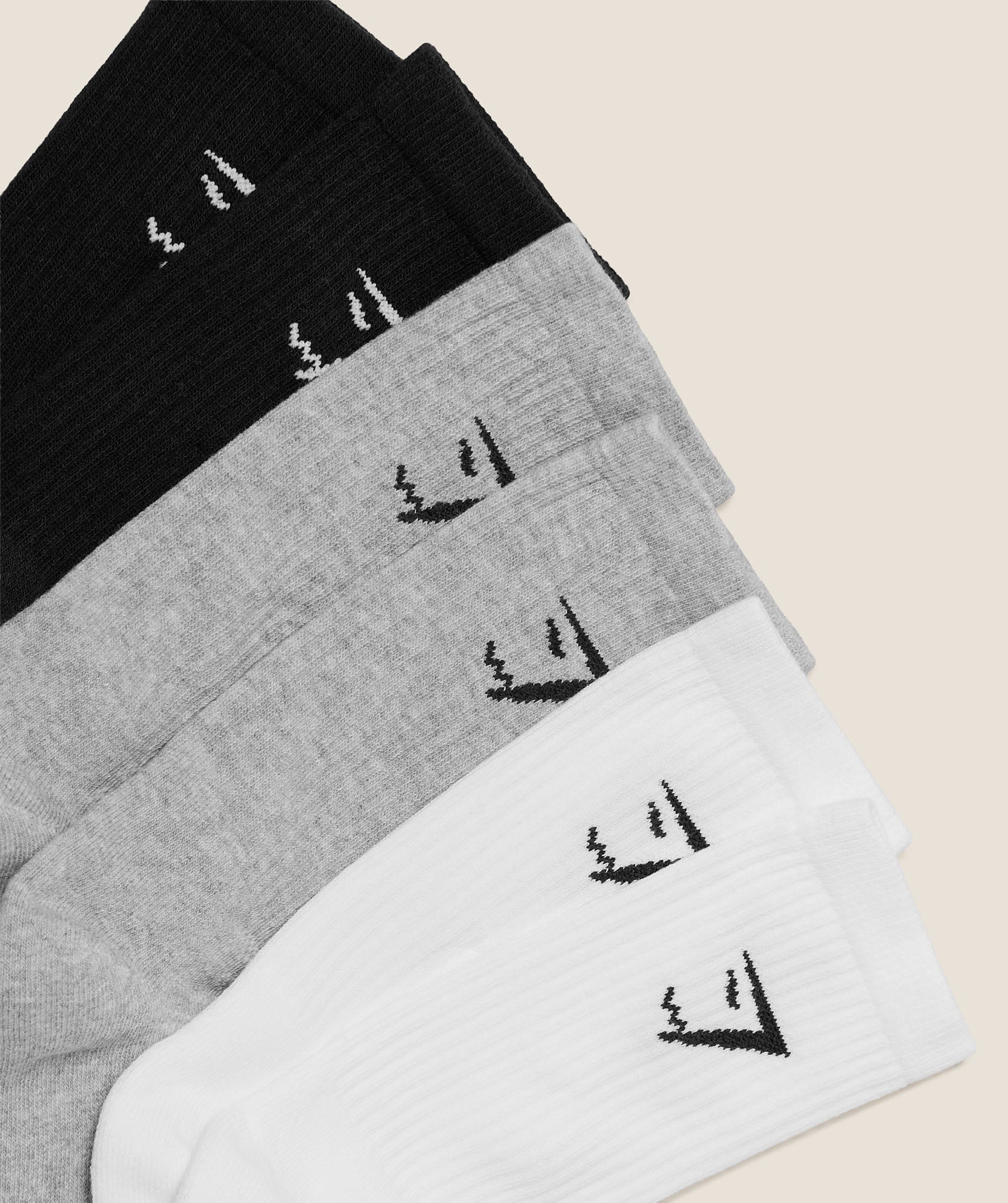 Women's Gymshark Crew Socks 6Pk White