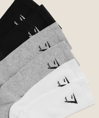Women's Gymshark Crew Socks 6Pk White