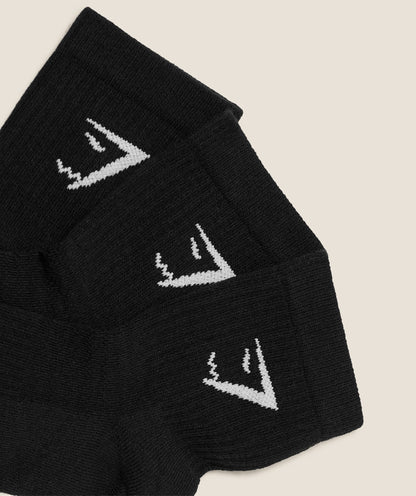 Women's Gymshark Midi Socks 3Pk Gs Black