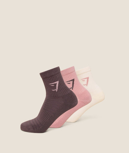 Gymshark Midi Socks 3Pk Soft White