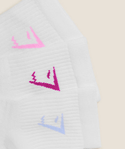 Women's Gymshark Midi Socks 3Pk White