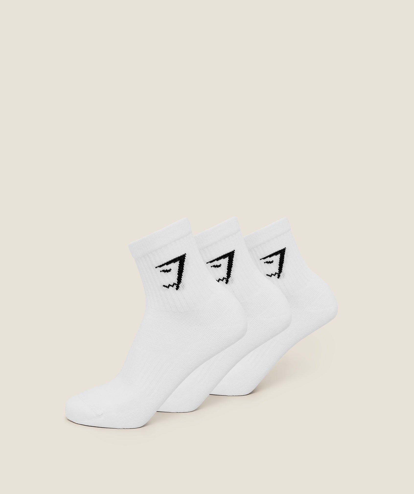 Women's Gymshark Midi Socks 3Pk Gs White