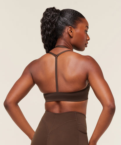 Women's Gymshark Reps T Back Sports Bra Archive Brown
