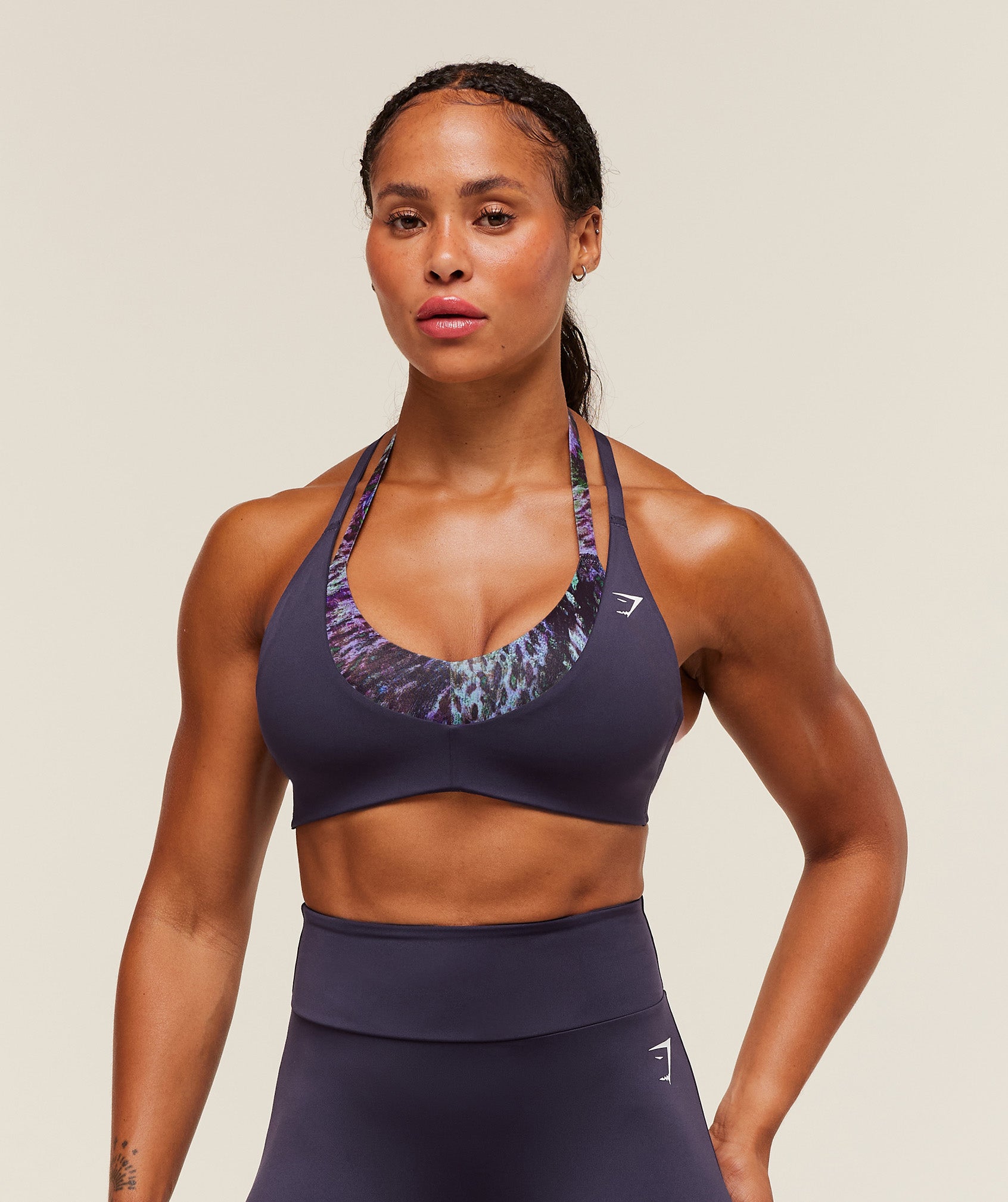 Women's Gymshark Reps T Back Sports Bra Midnight Purple