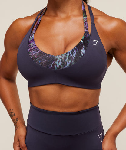 Women's Gymshark Reps T Back Sports Bra Midnight Purple
