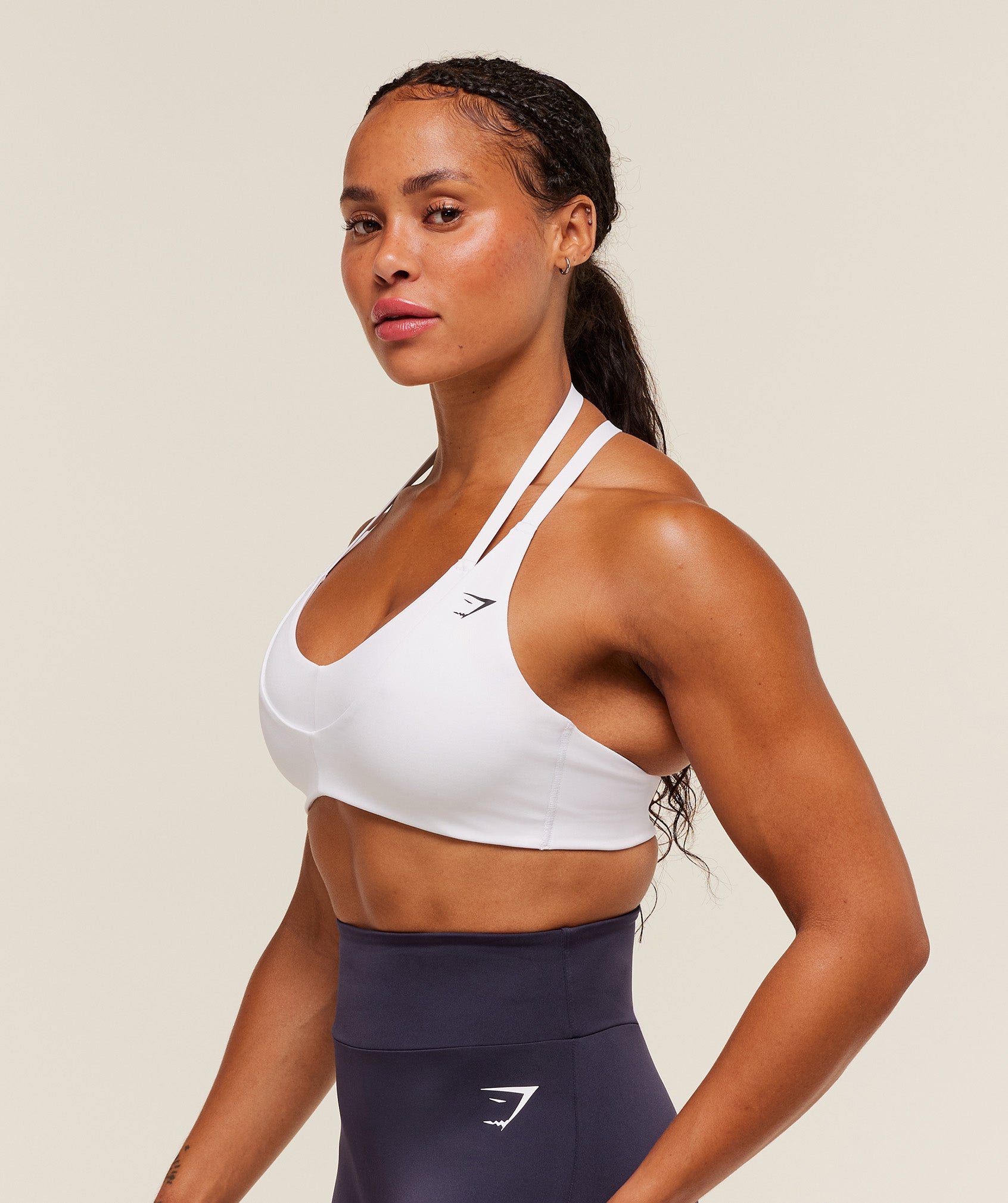 Women's Gymshark Reps T Back Sports Bra White