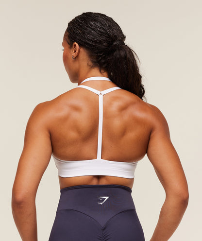 Women's Gymshark Reps T Back Sports Bra White