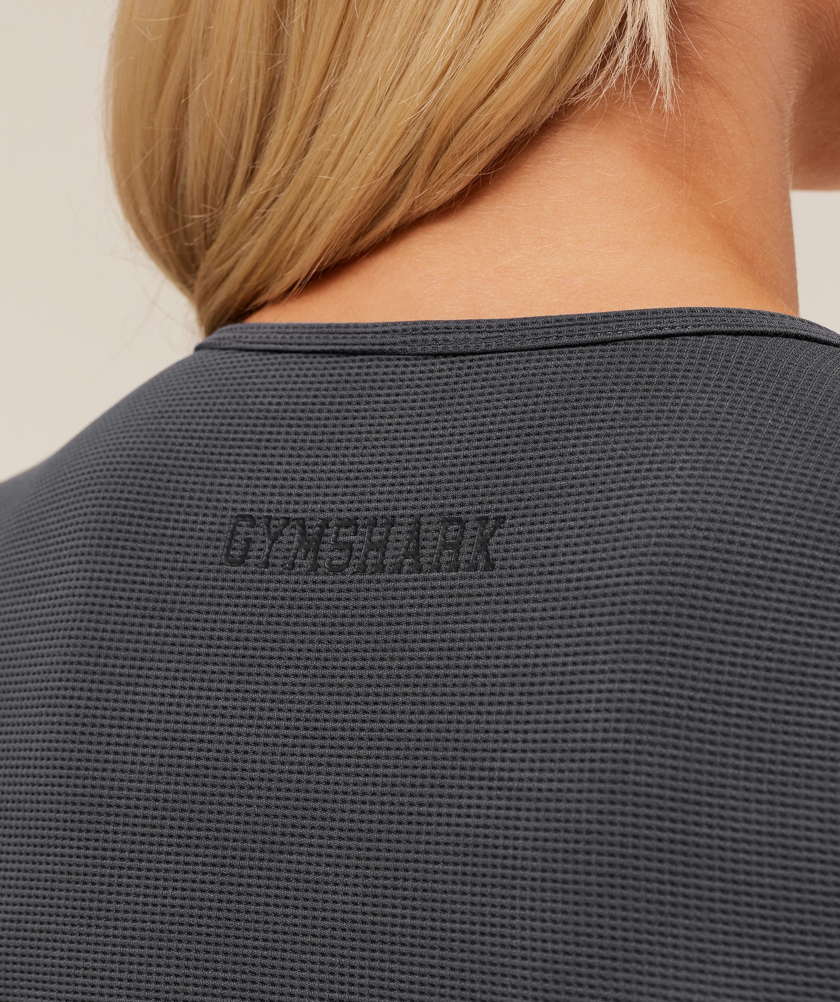 Women's Gymshark Waffle Long Sleeve Top Grey
