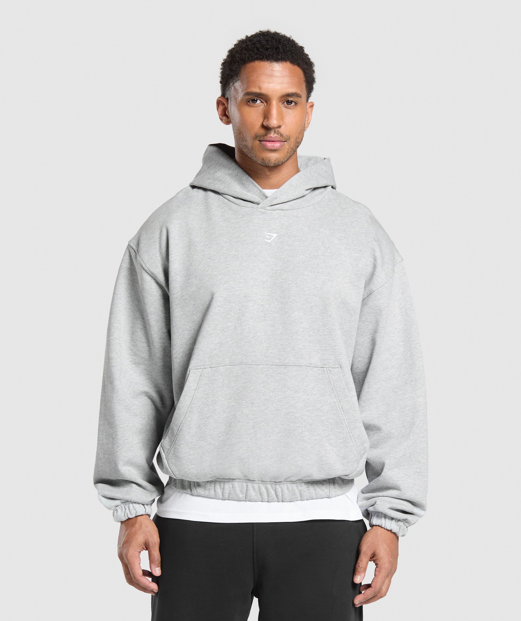 Gymshark Rest Day Essentials Hoodie Light Grey Core Marl