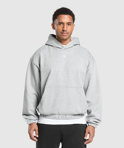 Gymshark Rest Day Essentials Hoodie Light Grey Core Marl