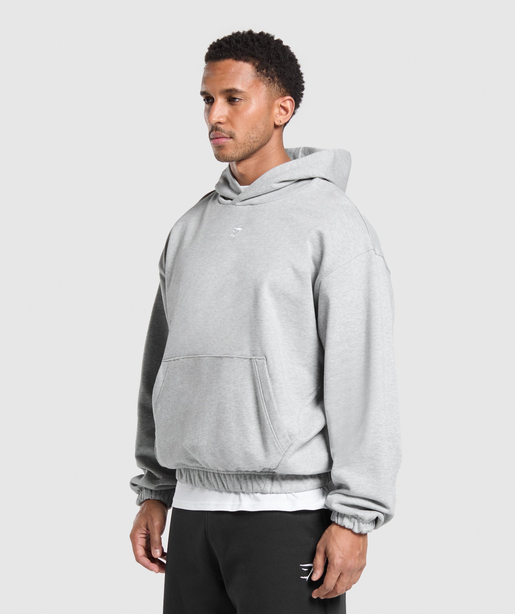 Gymshark Rest Day Essentials Hoodie Light Grey Core Marl