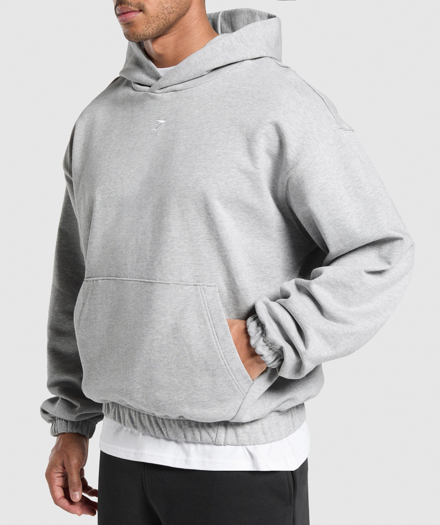 Gymshark Rest Day Essentials Hoodie Light Grey Core Marl