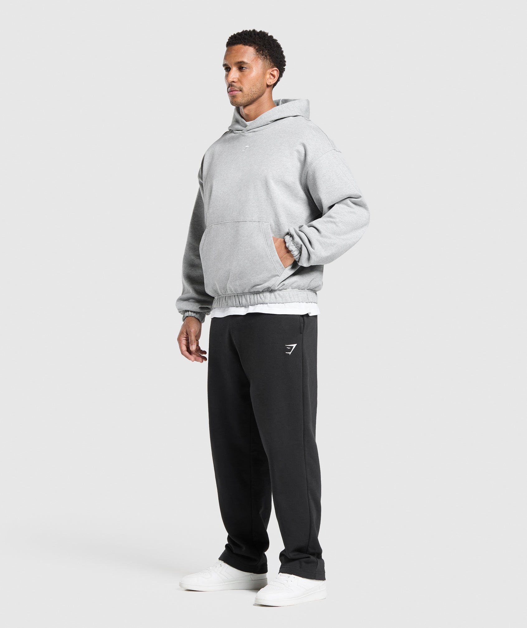 Gymshark Rest Day Essentials Hoodie Light Grey Core Marl