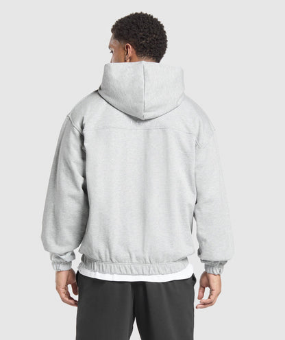 Gymshark Rest Day Essentials Zip Hoodie Light Grey Core Marl