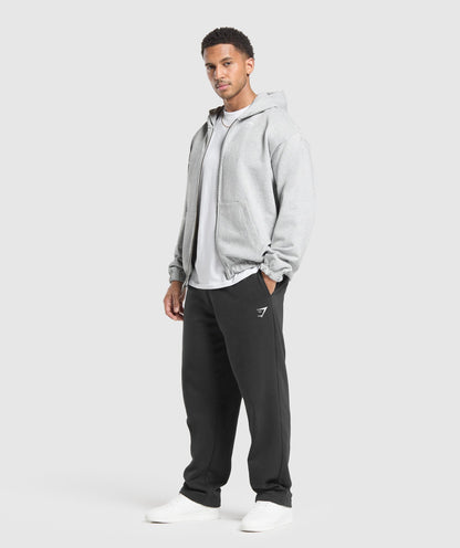 Gymshark Rest Day Essentials Zip Hoodie Light Grey Core Marl