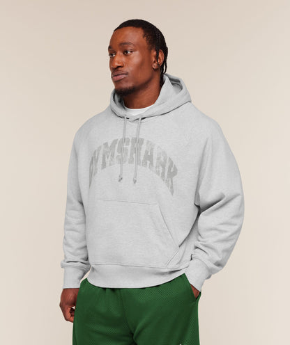 Gymshark Retro Collegiate Graphic Hoodie Bros Soft Grey Marl