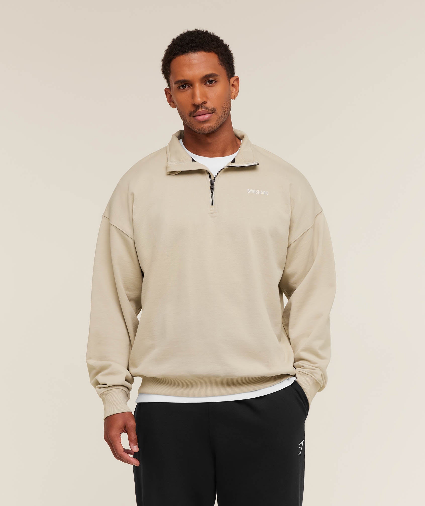 Gymshark Rest Day Sweats 1/4 Zip Pebble Grey