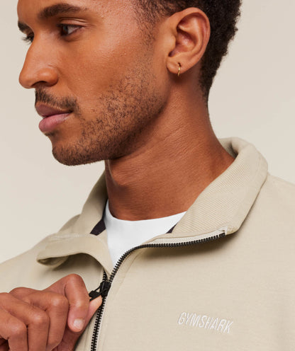Gymshark Rest Day Sweats 1/4 Zip Pebble Grey