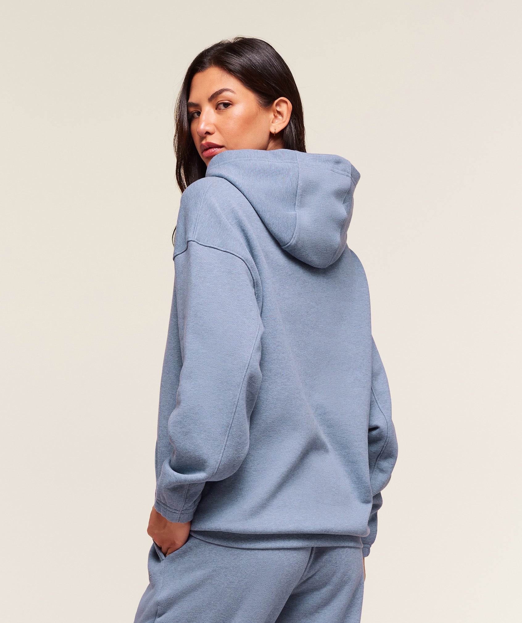 Women's Gymshark Rest Day Sweats 2.0 Oversized Hoodie Bros Worn Blue Marl