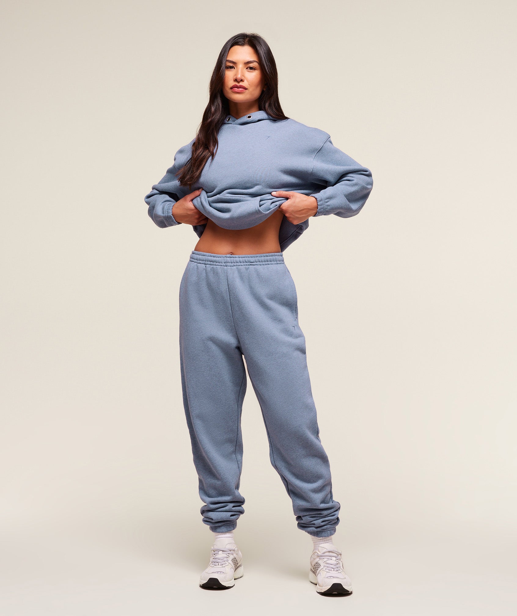 Women's Gymshark Rest Day Sweats 2.0 Oversized Hoodie Bros Worn Blue Marl