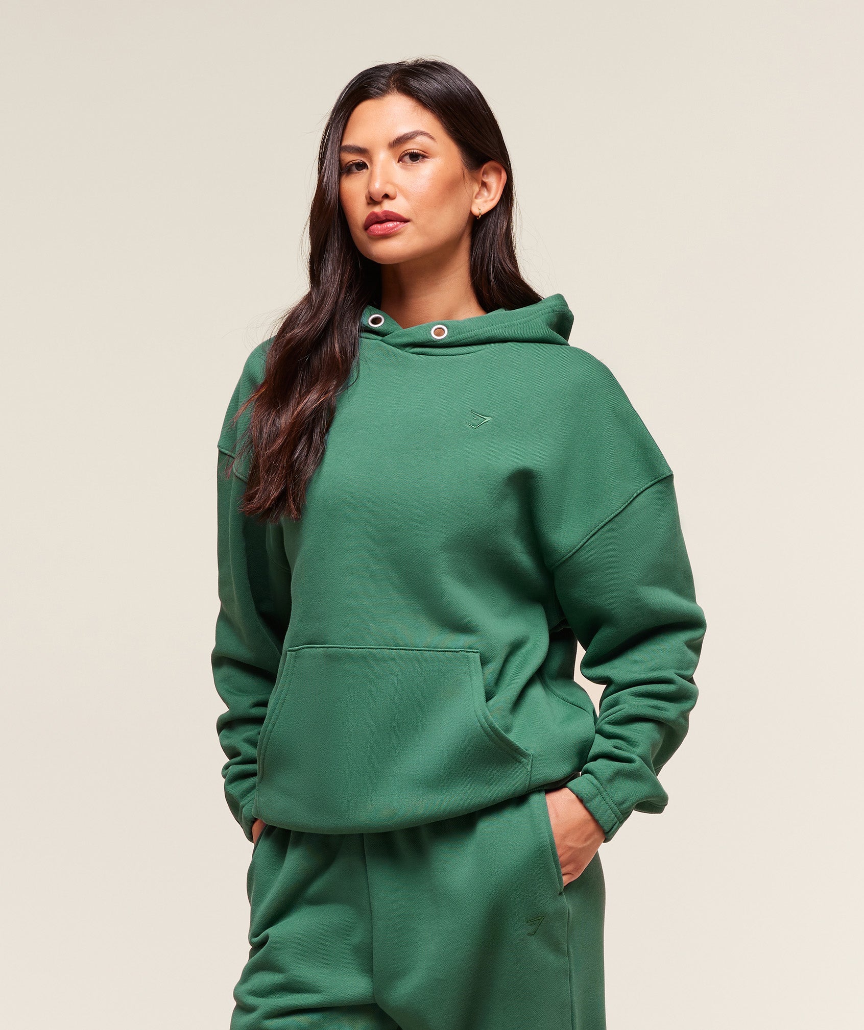 Women's Gymshark Rest Day Sweats 2.0 Oversized Hoodie Lift Green