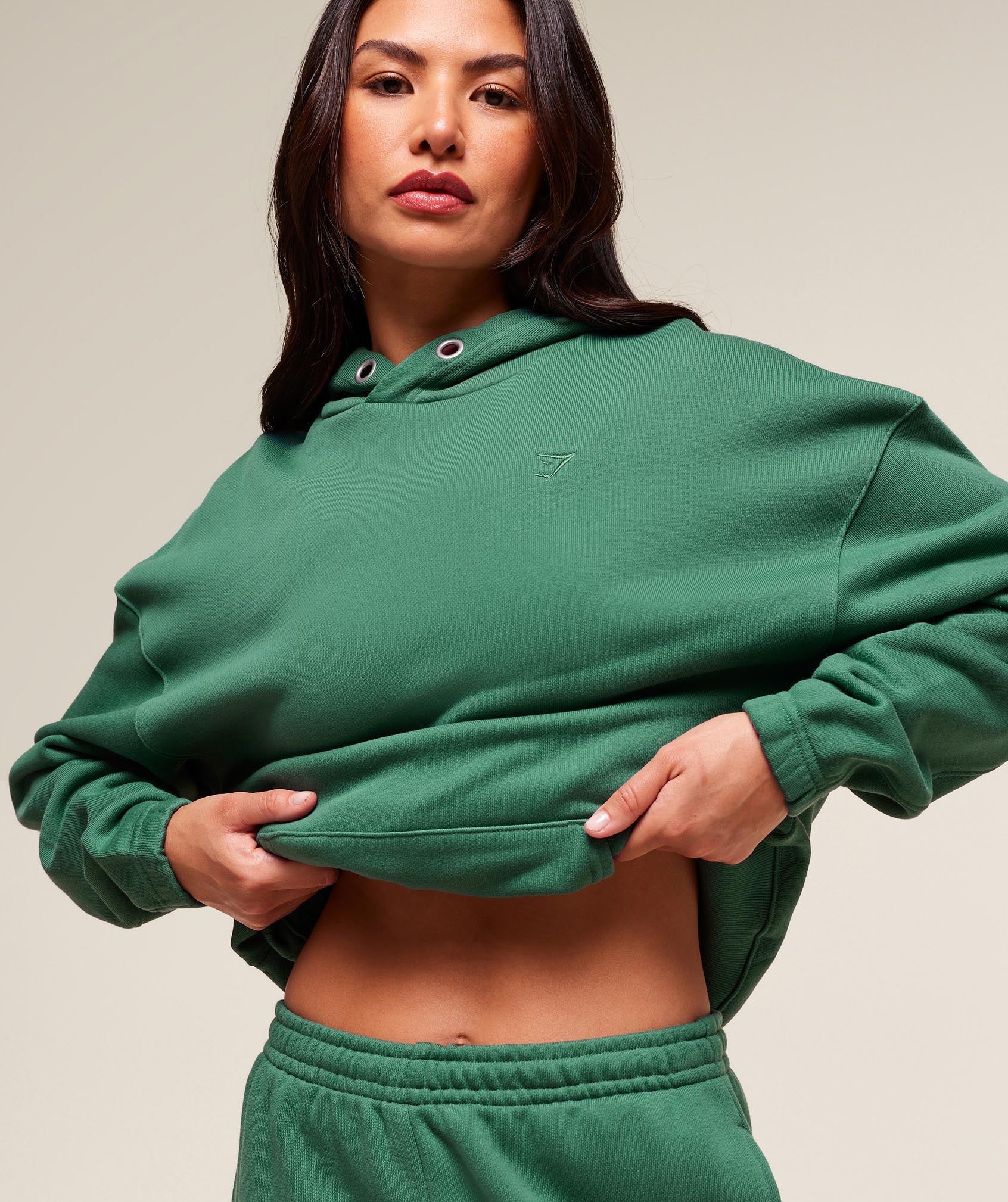 Women's Gymshark Rest Day Sweats 2.0 Oversized Hoodie Lift Green