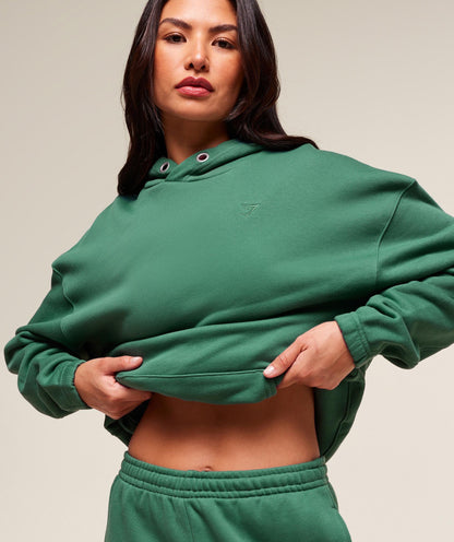 Women's Gymshark Rest Day Sweats 2.0 Oversized Hoodie Lift Green