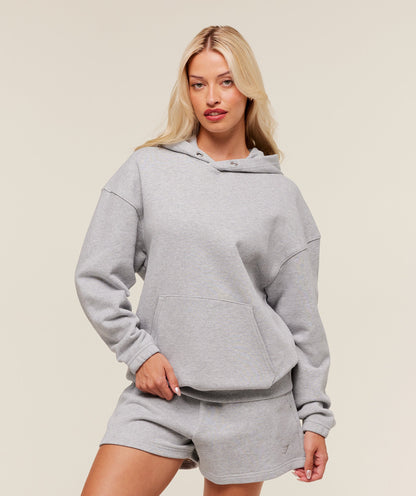 Women's Gymshark Rest Day Sweats 2.0 Oversized Hoodie Light Grey Core Marl