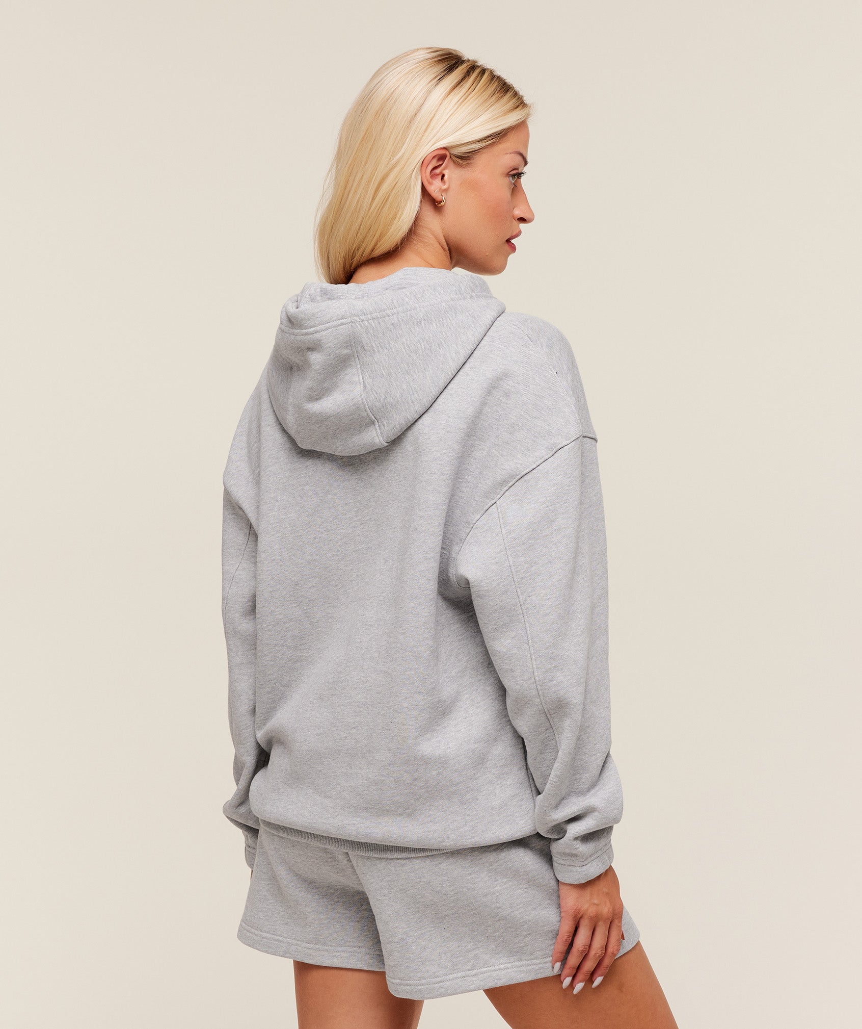 Women's Gymshark Rest Day Sweats 2.0 Oversized Hoodie Light Grey Core Marl