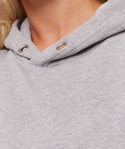 Women's Gymshark Rest Day Sweats 2.0 Oversized Hoodie Light Grey Core Marl