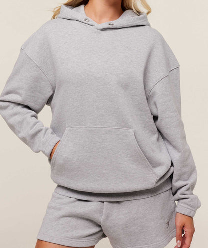 Women's Gymshark Rest Day Sweats 2.0 Oversized Hoodie Light Grey Core Marl