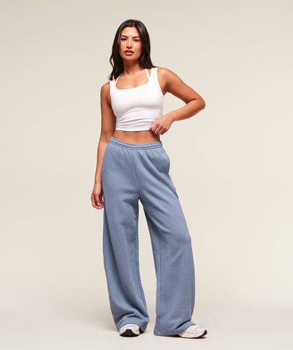 Women's Gymshark Rest Day Sweats 2.0 Wide Leg Jogger Bros Worn Blue Marl
