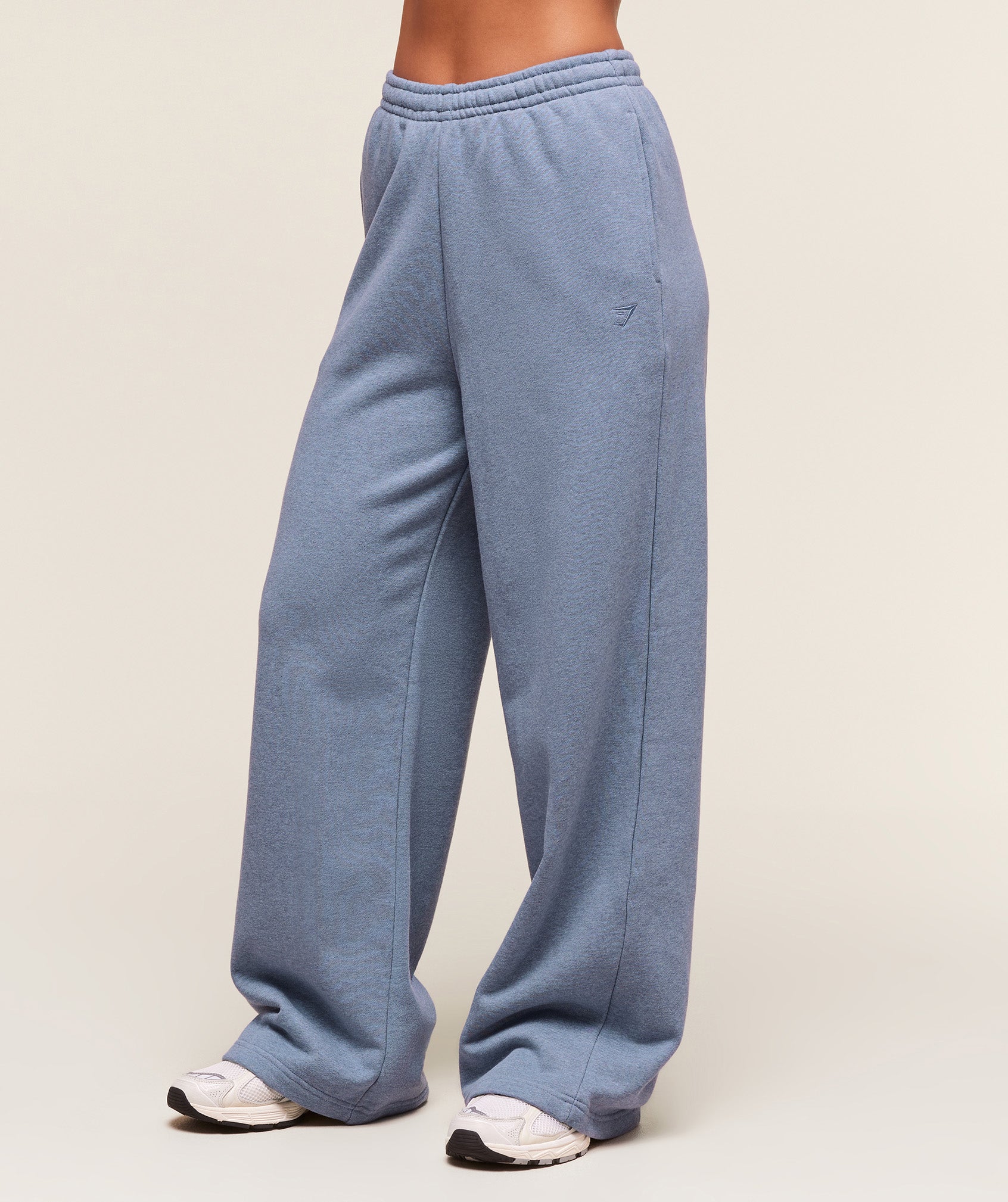 Women's Gymshark Rest Day Sweats 2.0 Wide Leg Jogger Bros Worn Blue Marl