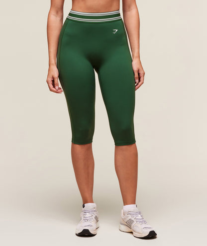 Women's Gymshark Retro Capri Leggings Classic Green