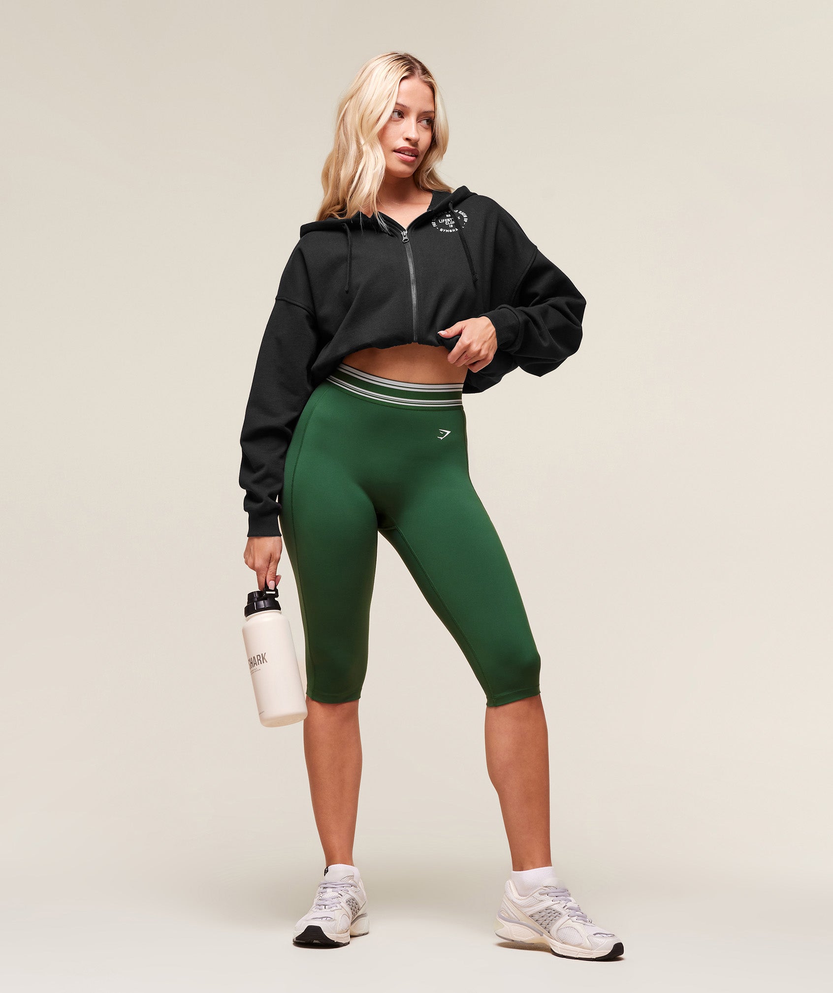 Women's Gymshark Retro Capri Leggings Classic Green