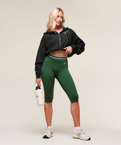 Women's Gymshark Retro Capri Leggings Classic Green