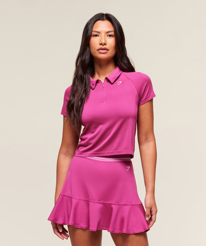 Women's Gymshark Retro Seamless Midi Polo Winning Pink