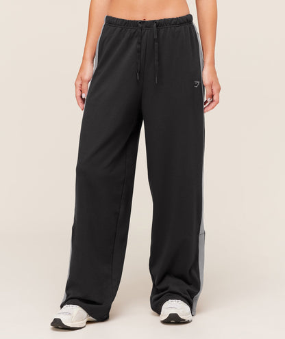 Women's Gymshark Retro Stripe Snap Pants Black