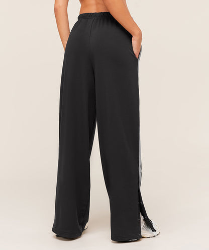 Women's Gymshark Retro Stripe Snap Pants Black