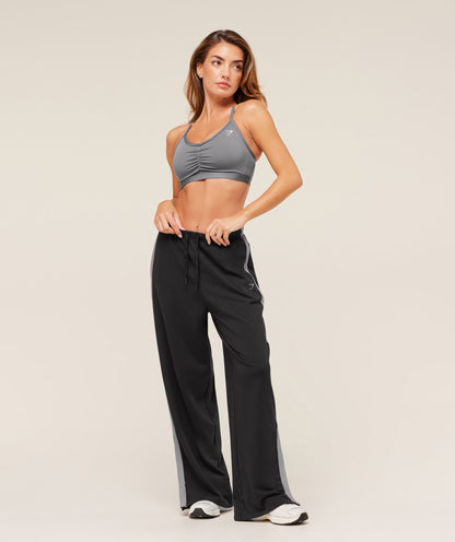 Women's Gymshark Retro Stripe Snap Pants Black