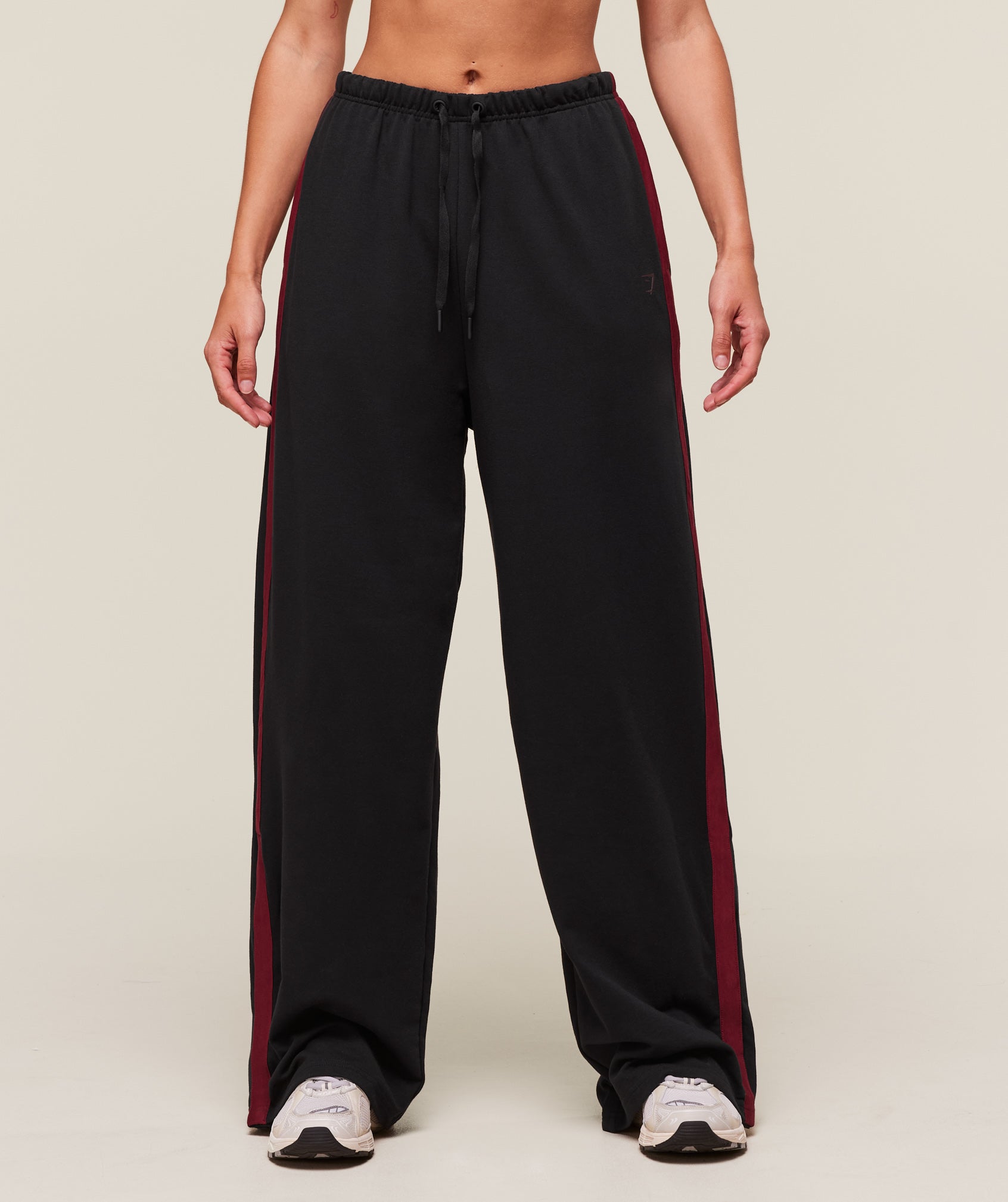 Women's Gymshark Retro Stripe Snap Pant Black
