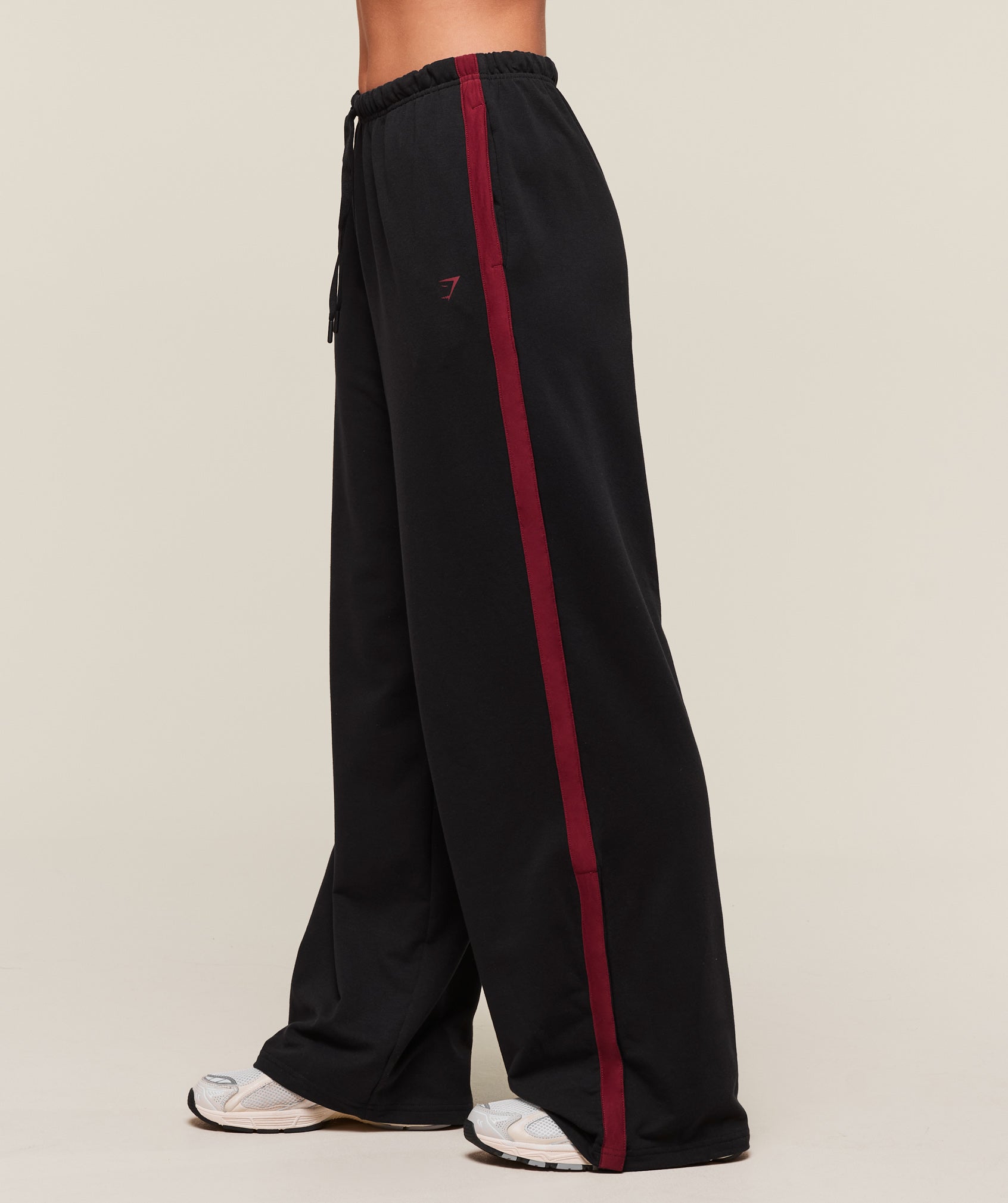 Women's Gymshark Retro Stripe Snap Pant Black