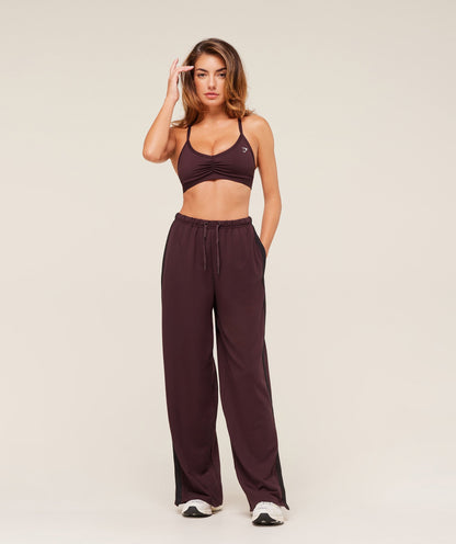 Women's Gymshark Retro Stripe Snap Pant Cherry Purple