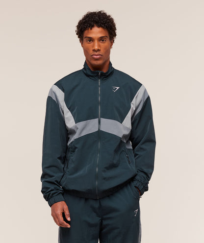 Gymshark Retro Track Jacket Deep Petrol Blue
