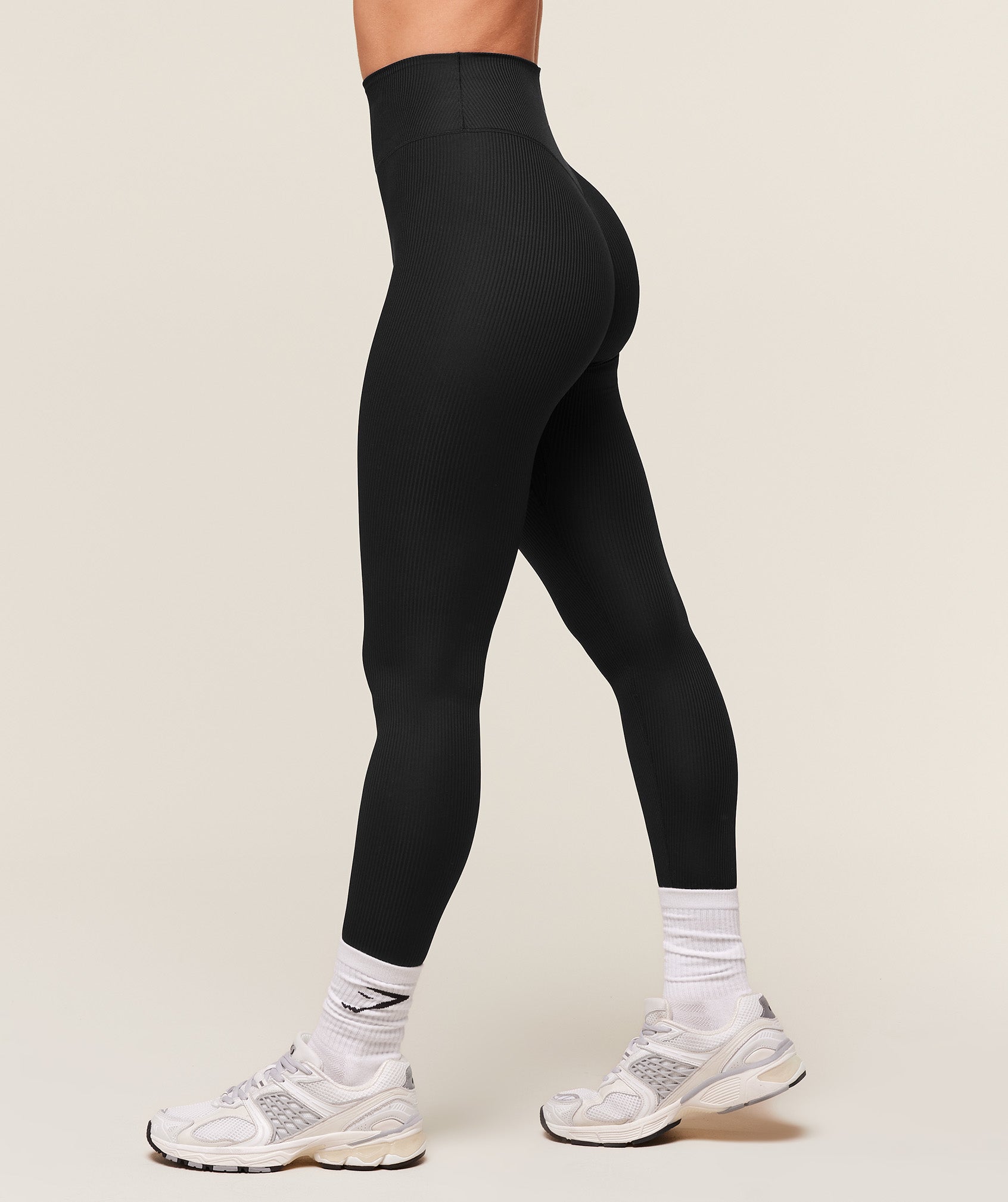 Women's Gymshark Ribbed Contour Leggings Black